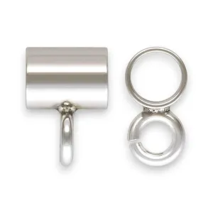 🆕🔗 Tube Bail with Open Jump Ring in Sterling Silver