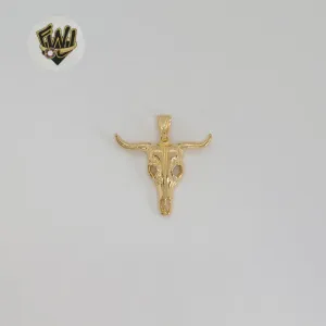 (1-2360) Gold Laminate - Skull Pendant - BGF