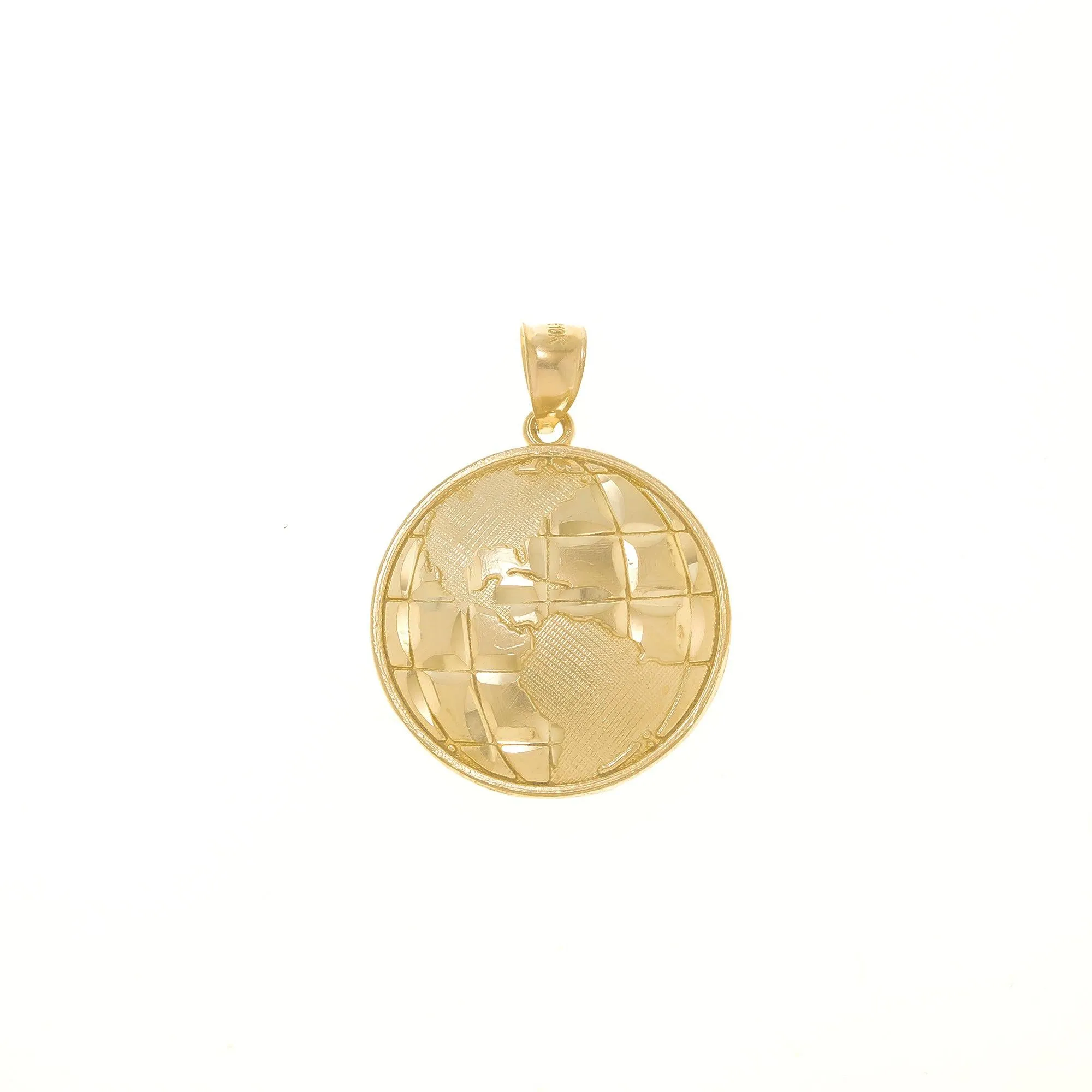 10K GOLD WORLD PENDANT 3.1G
