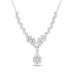 10KT White Gold 1.00 Carat Flower Endless Necklace