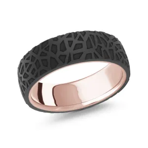 14K Rose Gold Ring from the Noir Collection by Malo - MRDA-108-7P