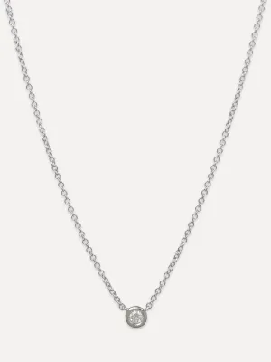 14K Single Diamond Choker Necklace