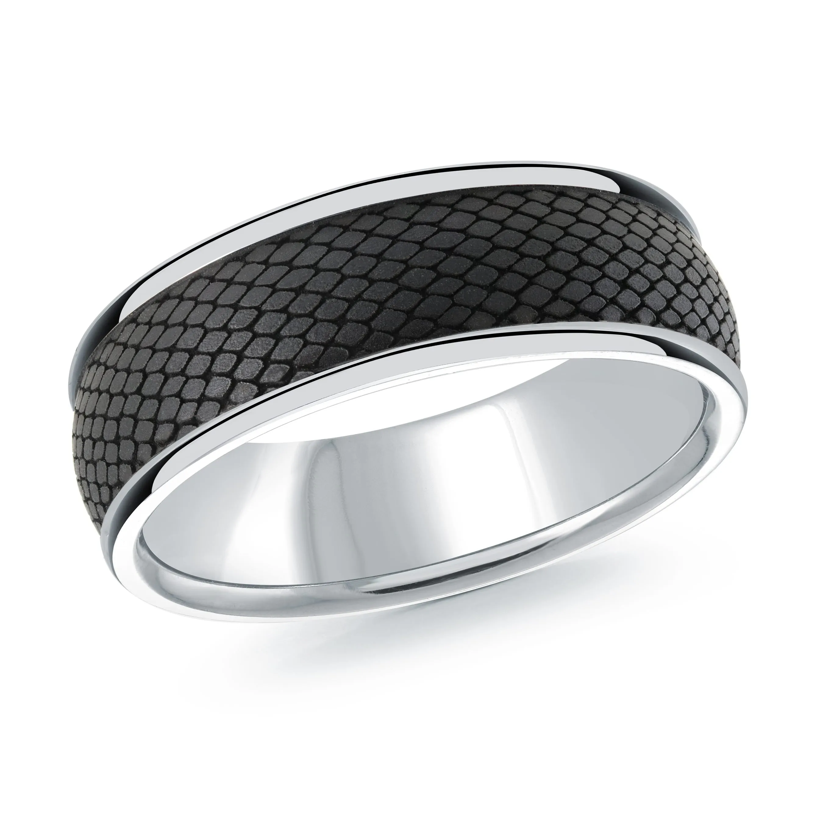 14K White Gold Ring from the Noir Collection by Malo - MRDA-166-7W