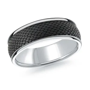 14K White Gold Ring from the Noir Collection by Malo - MRDA-166-7W