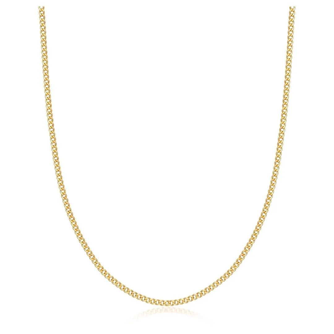 18K Gold Plated 2mm Cuban Link Necklace