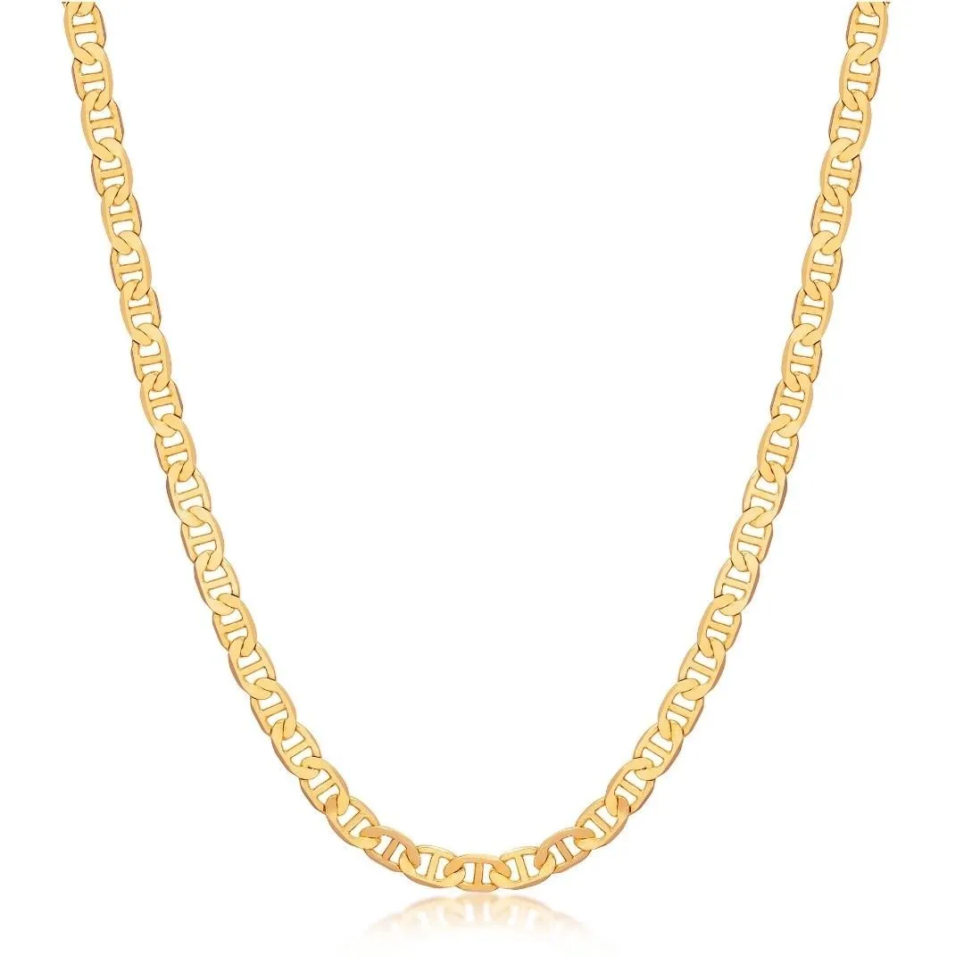 18K Gold Plated 5mm Flat Mariner Necklace