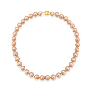 18k Gold Top Grading Edison Pink Pearl Necklace KN00053
