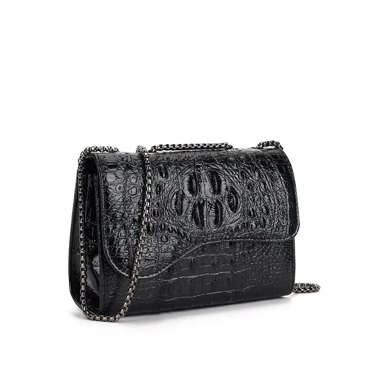 2024 Crocodile Leather Women’s Shoulder Crossbody Bags - Fashion Small Handbag Clutch