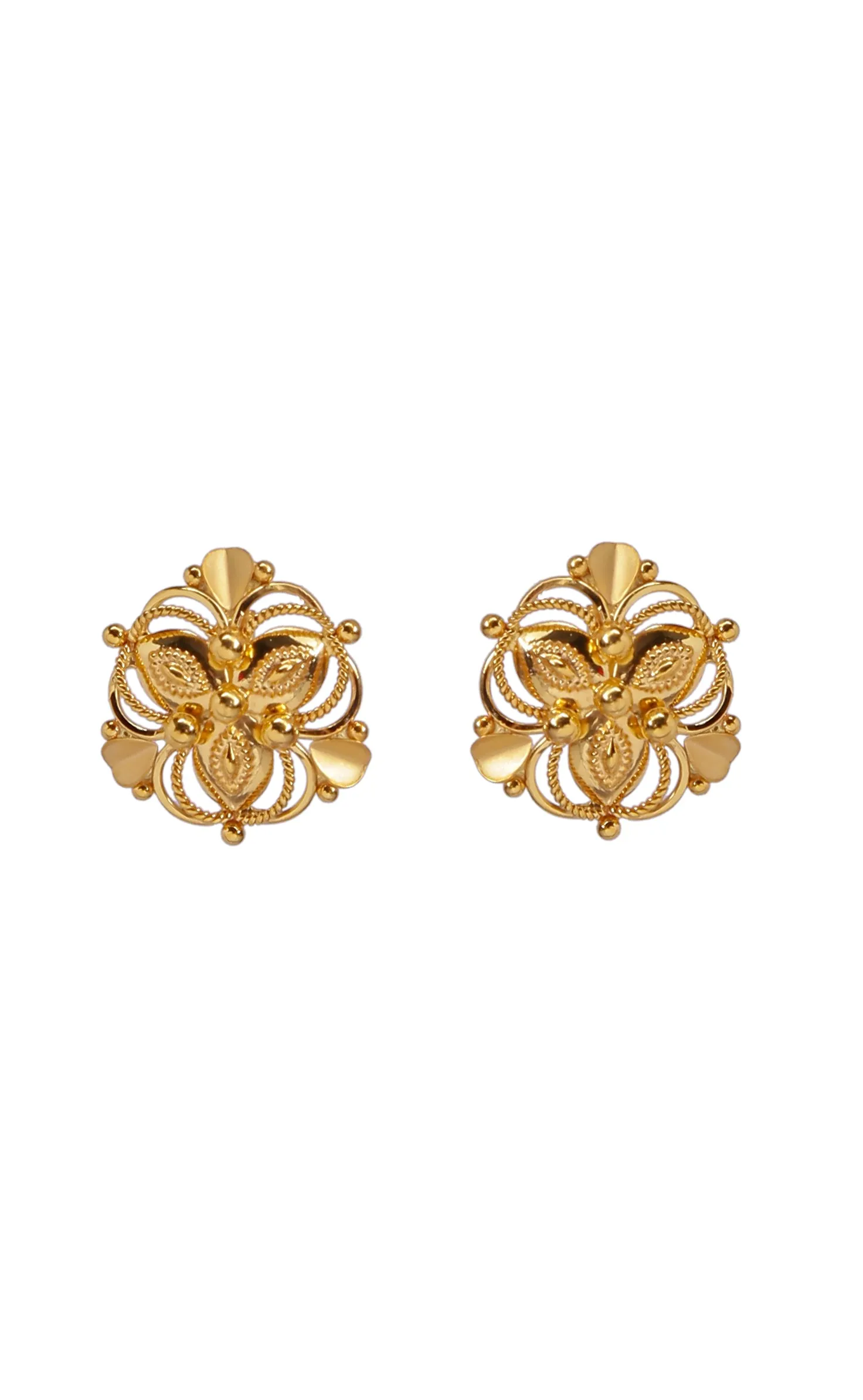 22 KT Gold Flower Pendant Set (D137)