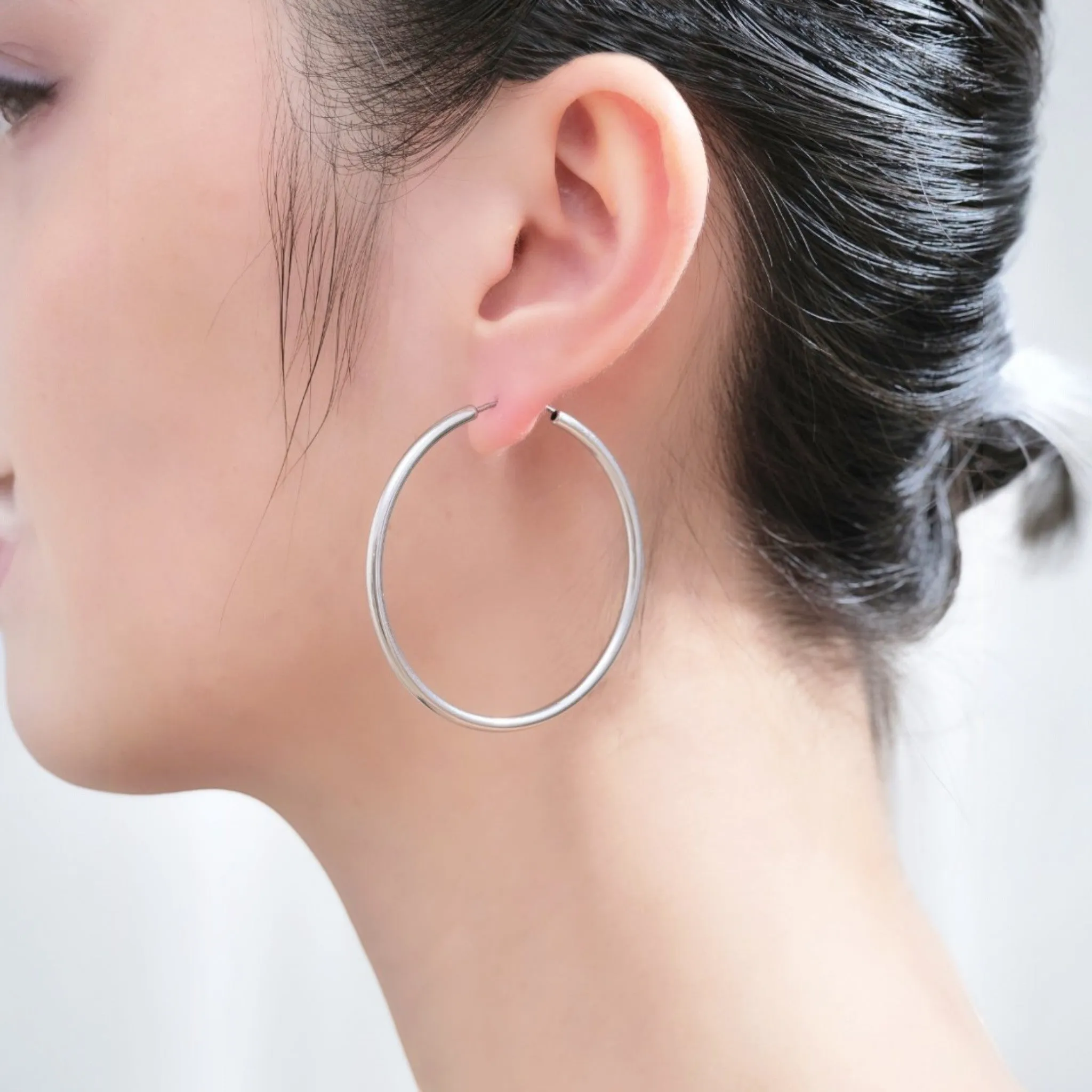 45mm Silver Endless Titanium Hoops