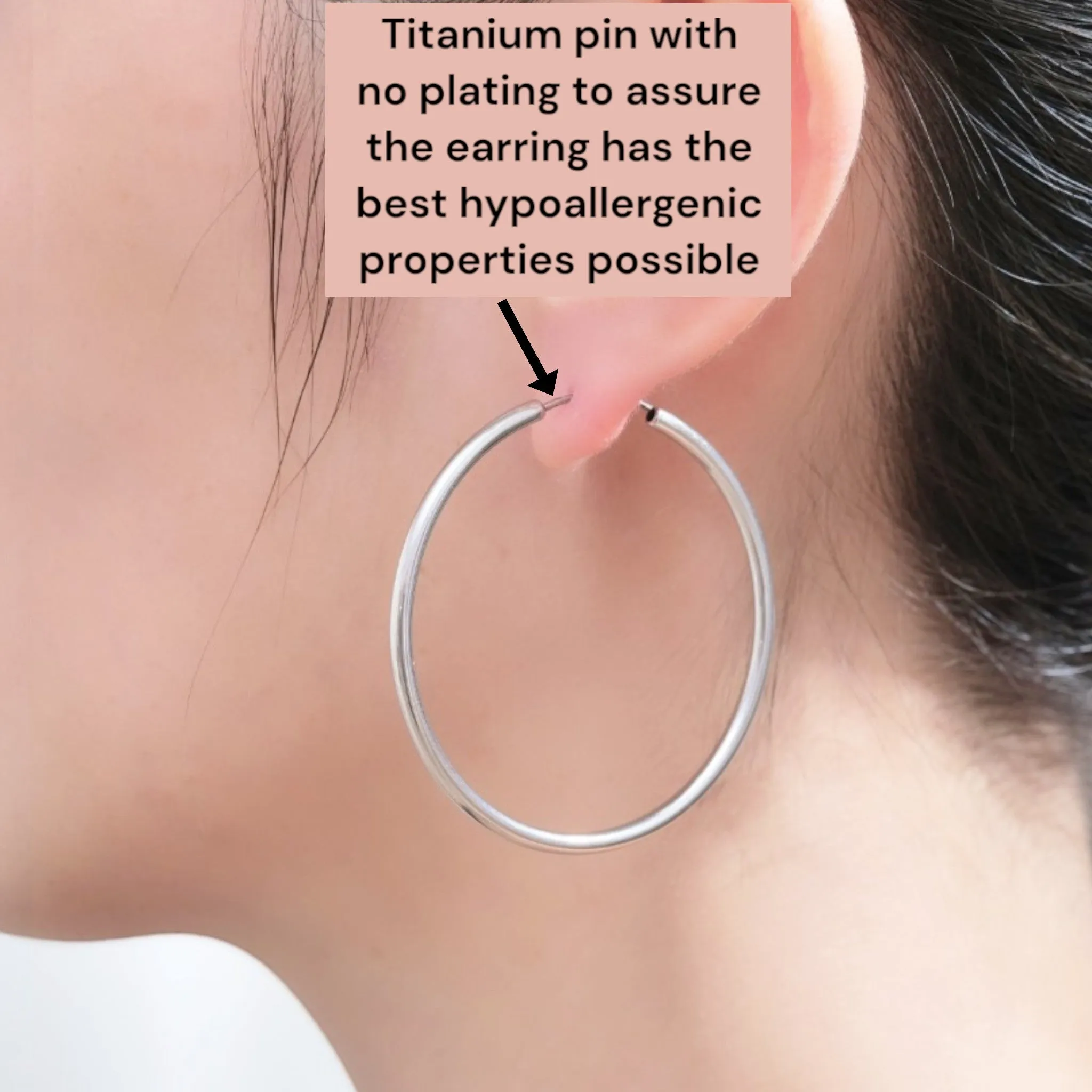 45mm Silver Endless Titanium Hoops