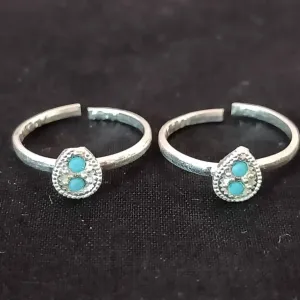 925 Silver Adjustable Toe Rings Pair (Design 116)