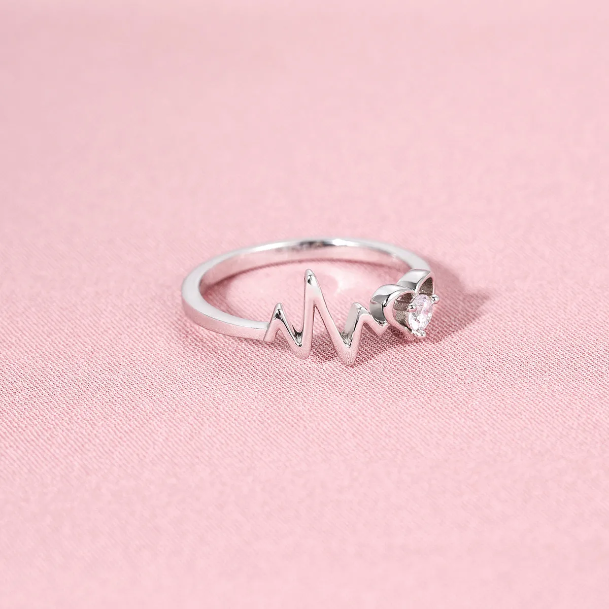 925 Sterling Silver Heartbeat Ring