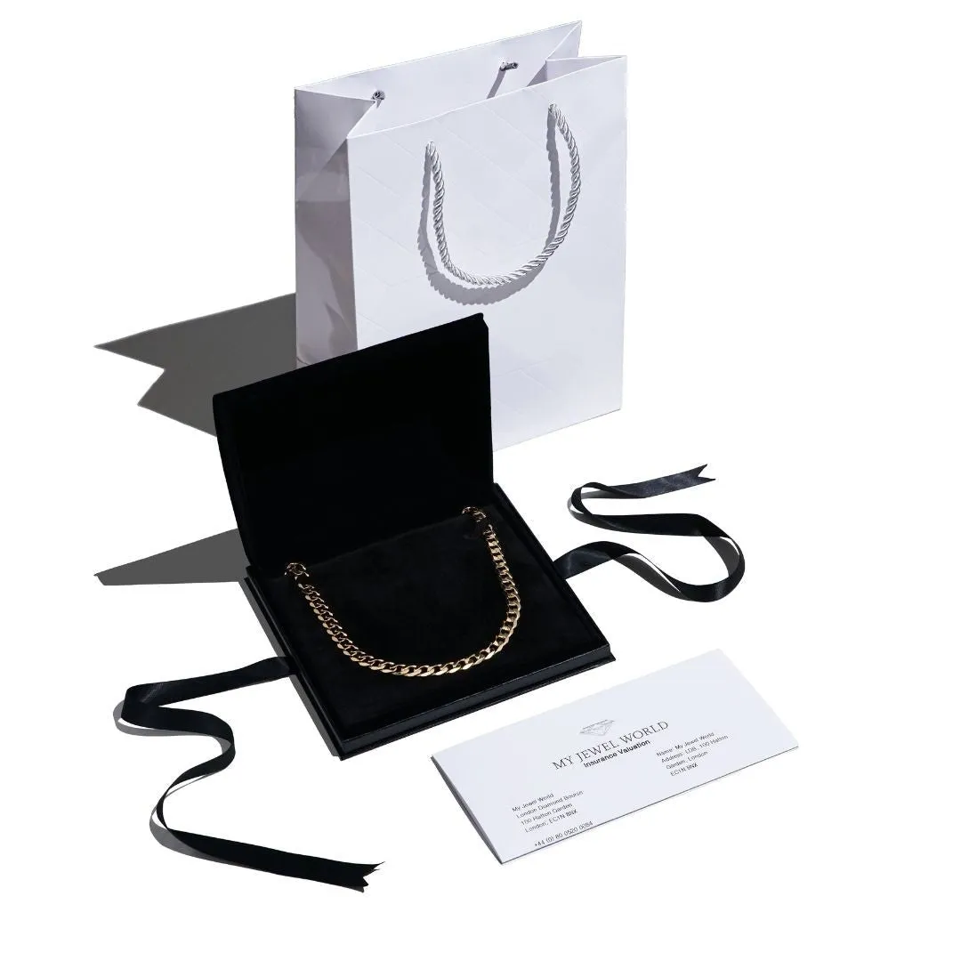 9ct Yellow Gold Solid 14mm 24 Inch Plain Curb Necklace 81.0g