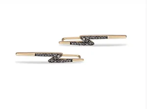 Adina lightening wing  bolt earrings bk diamonds