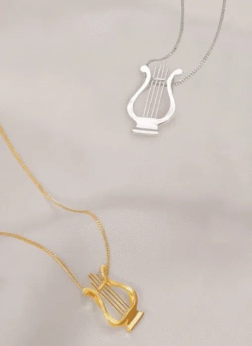 Aegean Sea - Minimalist Greek Harp Necklace