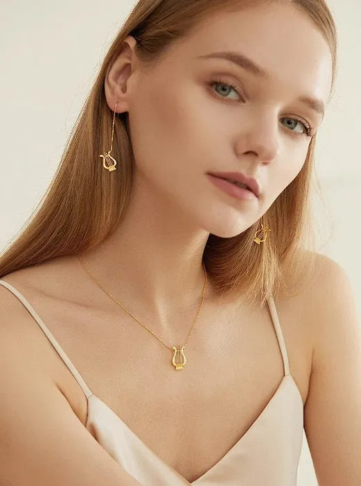 Aegean Sea - Minimalist Greek Harp Necklace