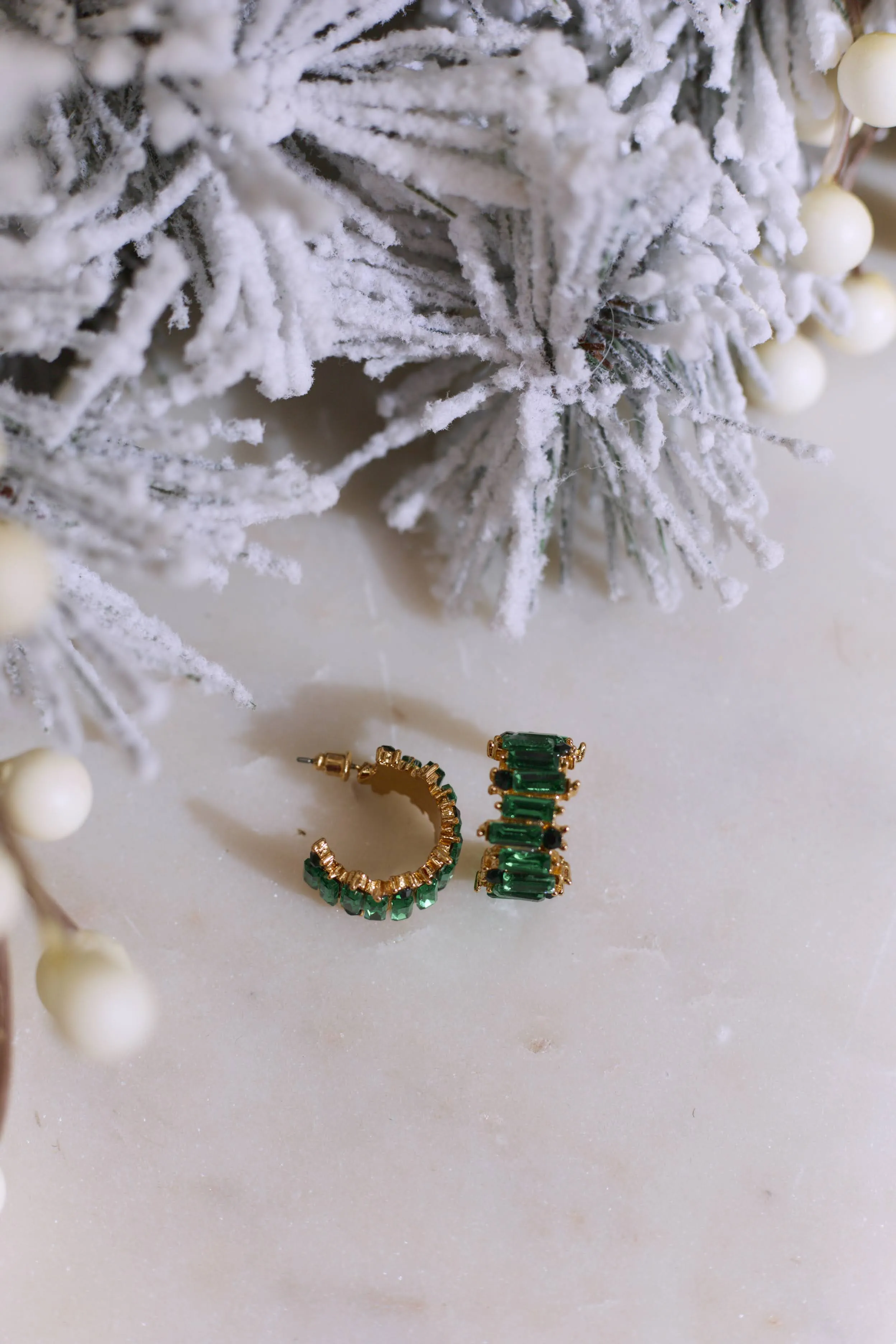 All I Want For Christmas Hoop Earrings - Green