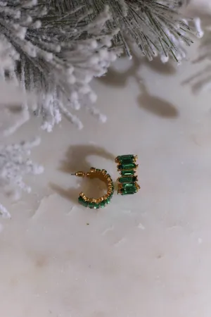 All I Want For Christmas Hoop Earrings - Green