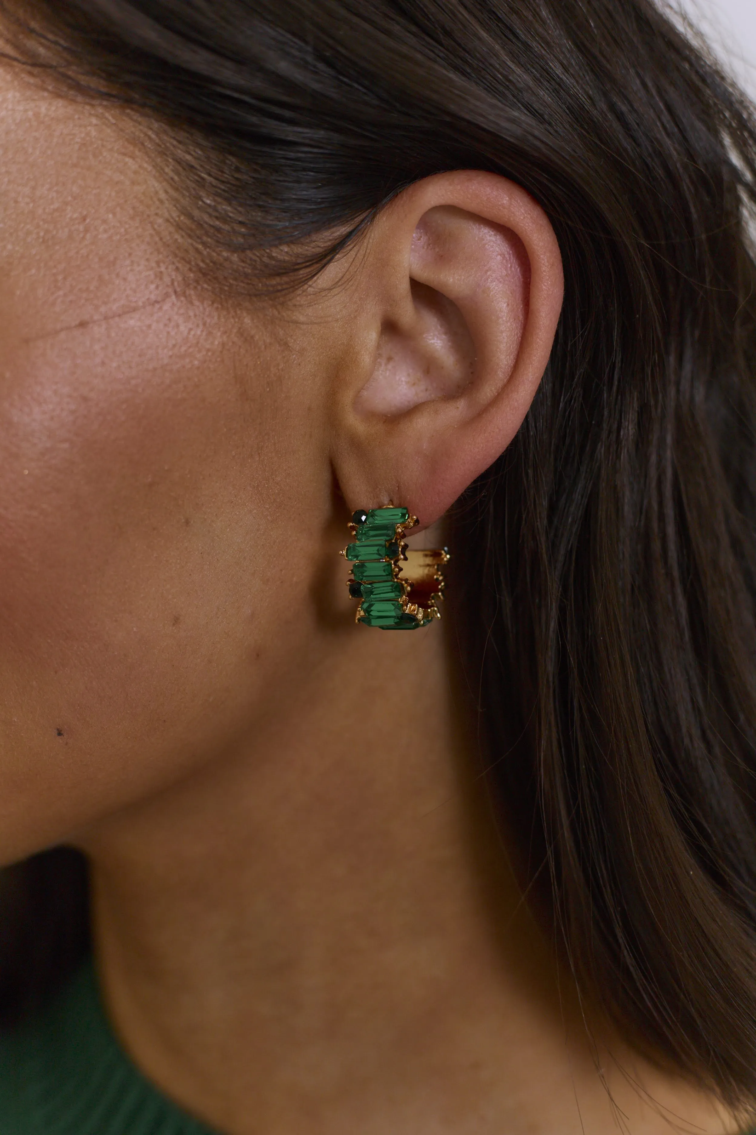 All I Want For Christmas Hoop Earrings - Green