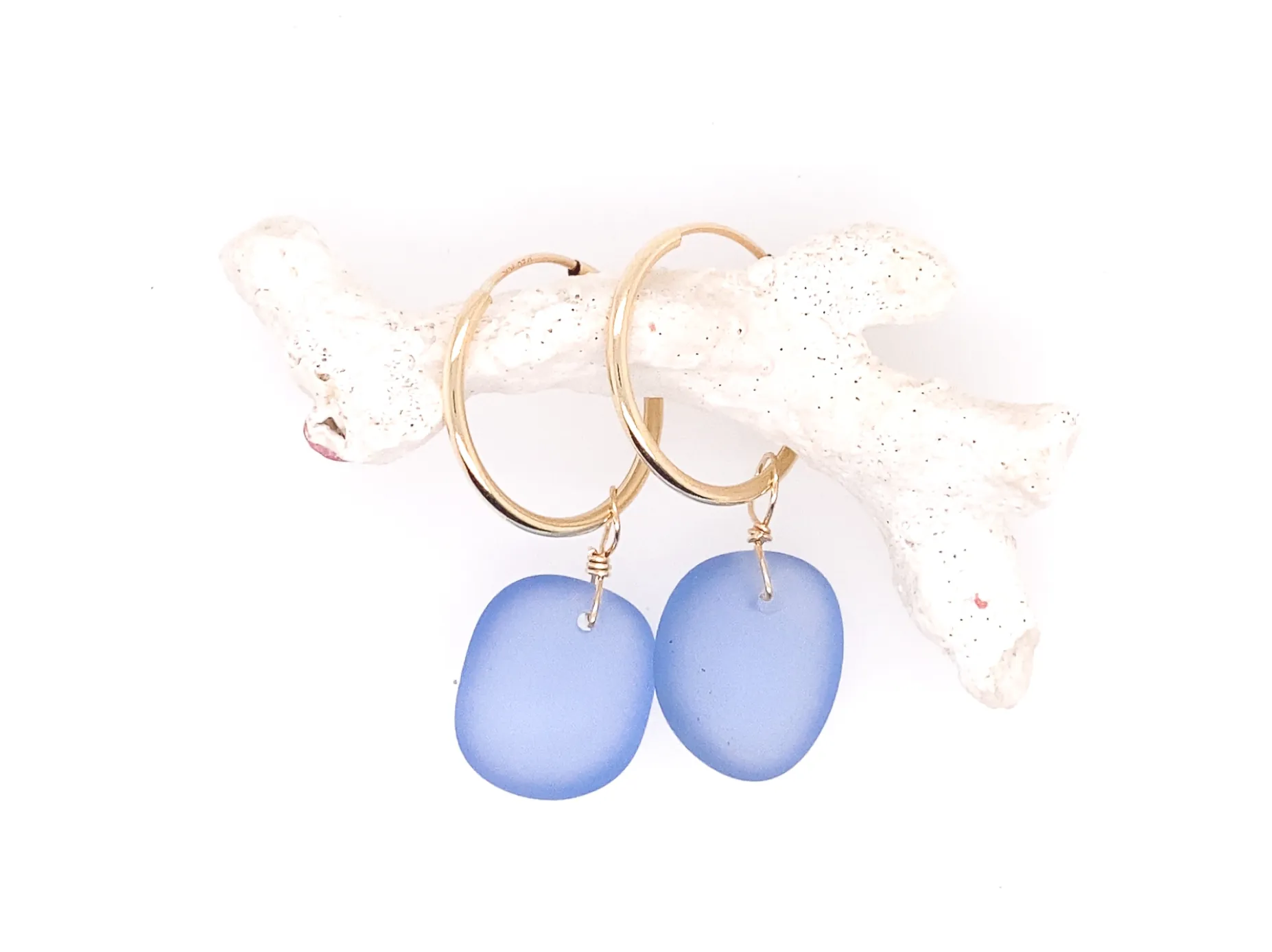 Beach Glass Hoops