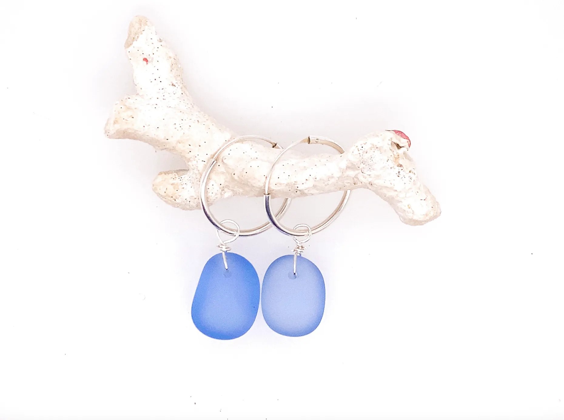 Beach Glass Hoops