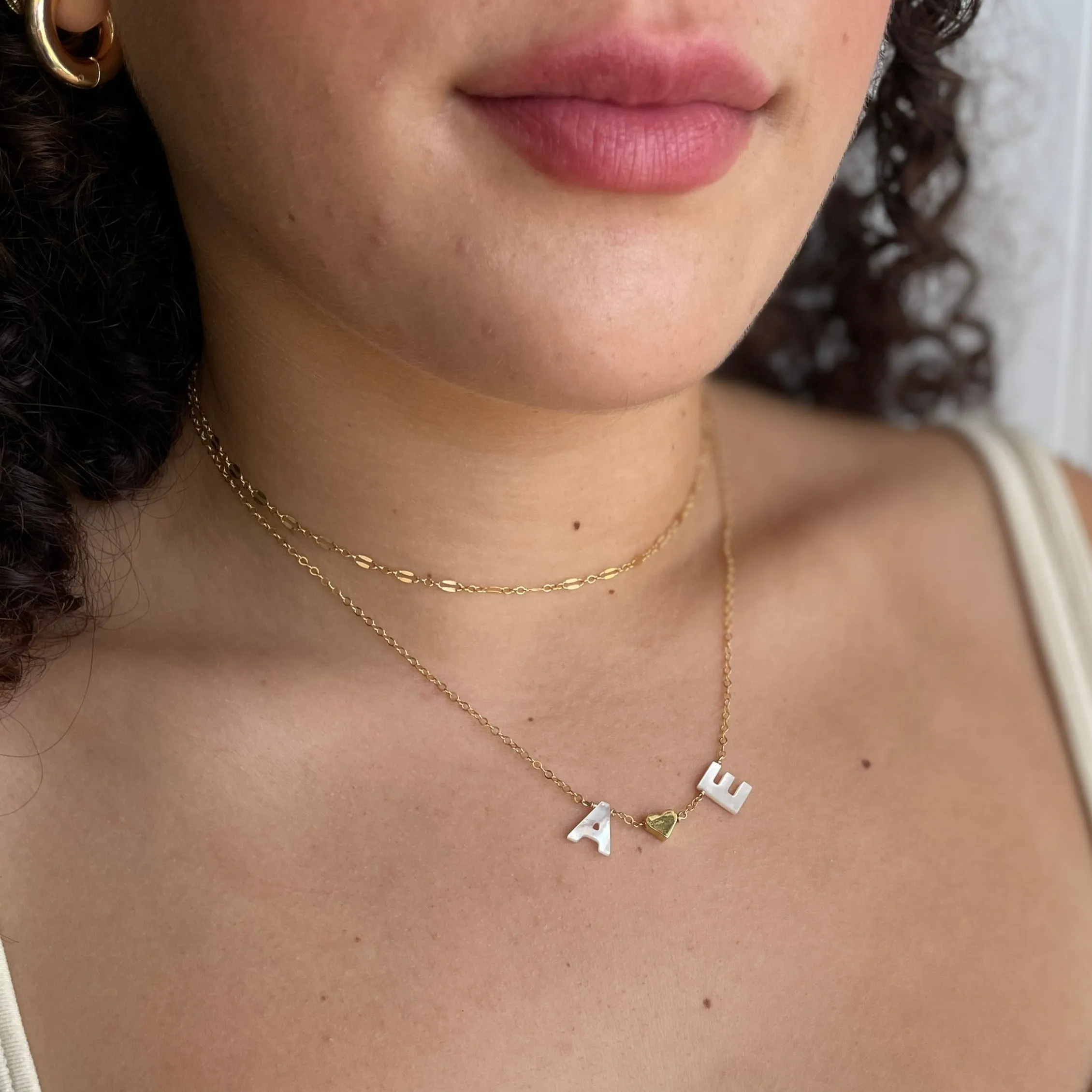Between My Heart Initial Necklace