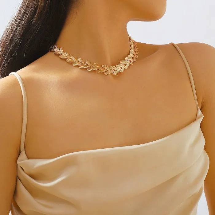 Bold Look V Chain Necklace n Bracelet