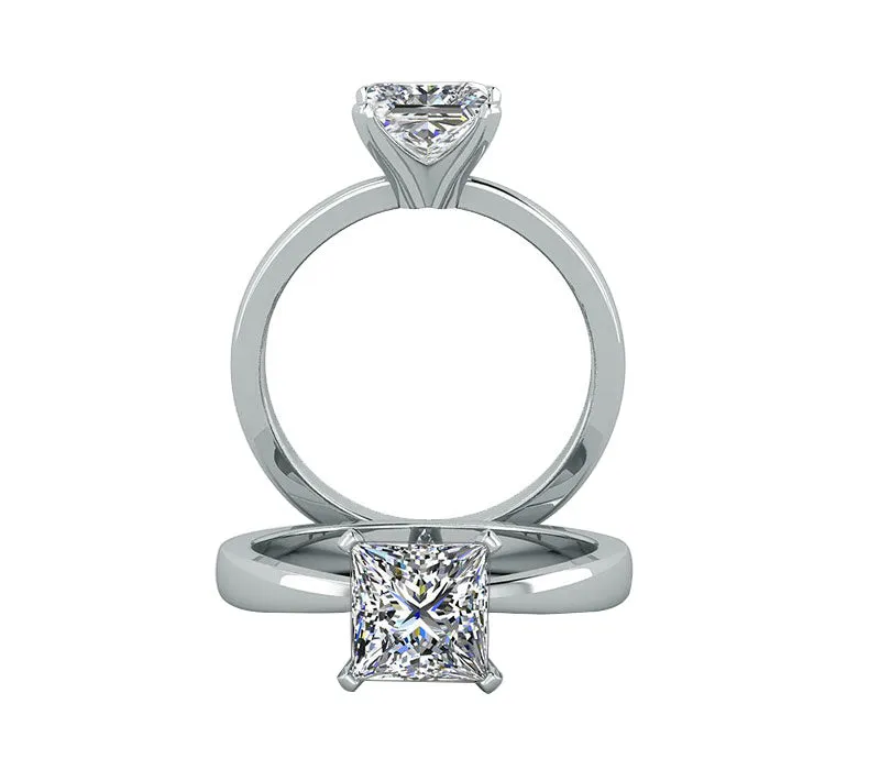 CLASSIC FOUR PRONG PRINCESS CUT SOLITAIRE