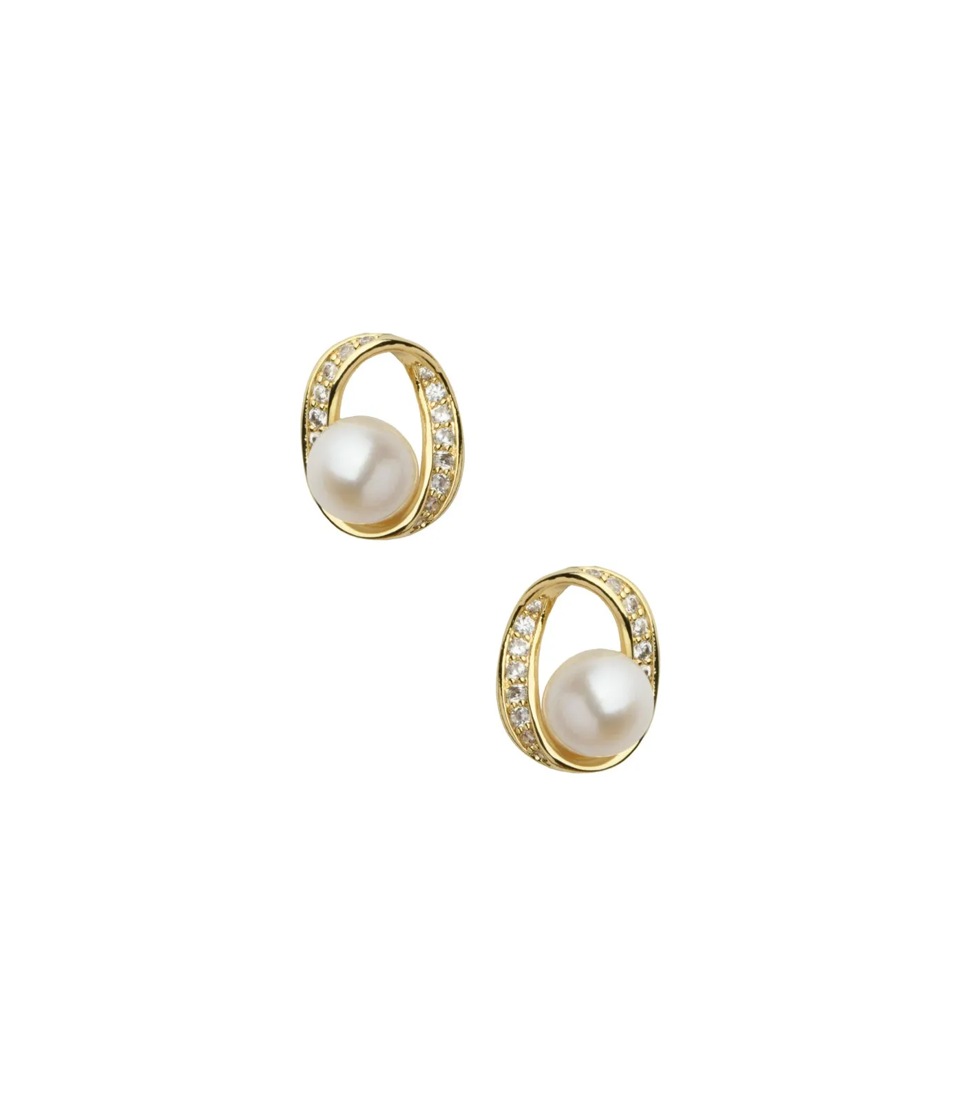 Classic Pearl Earrings (Brass)