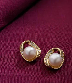 Classic Pearl Earrings (Brass)