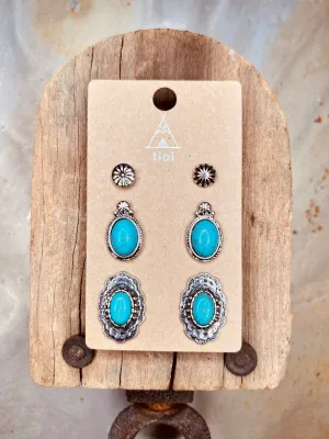 Classic Turquoise Trio Earrings