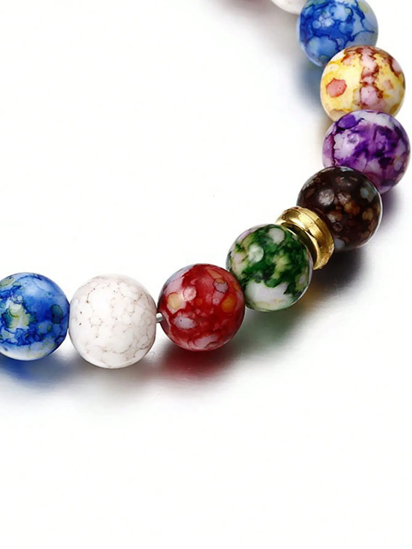 Colorful Marble Pattern Beaded Bracelet Women Bracelet Stackable Bracelet