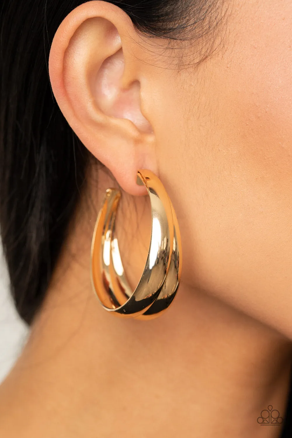 Colossal Curves - Gold Earring