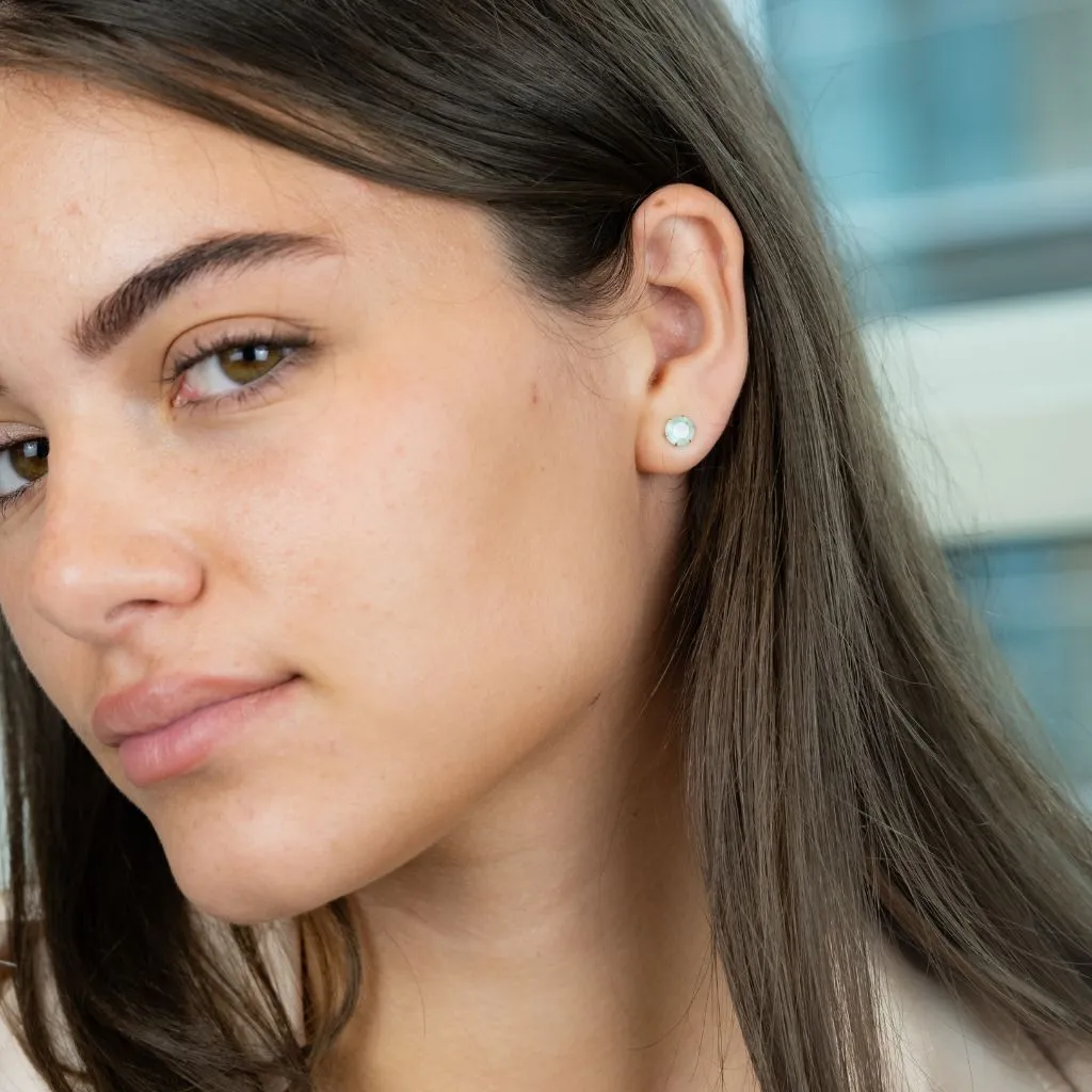 Colourful Small Unisex Stone Minimalist Everyday Studs Dot Earrings