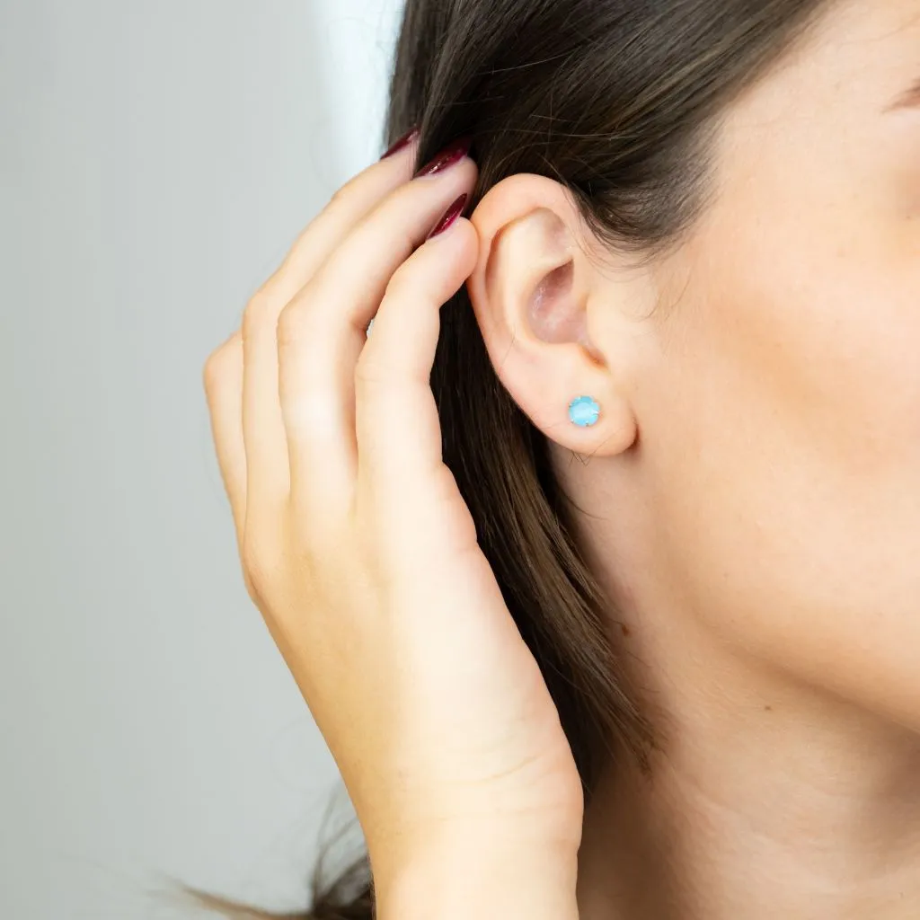 Colourful Small Unisex Stone Minimalist Everyday Studs Dot Earrings