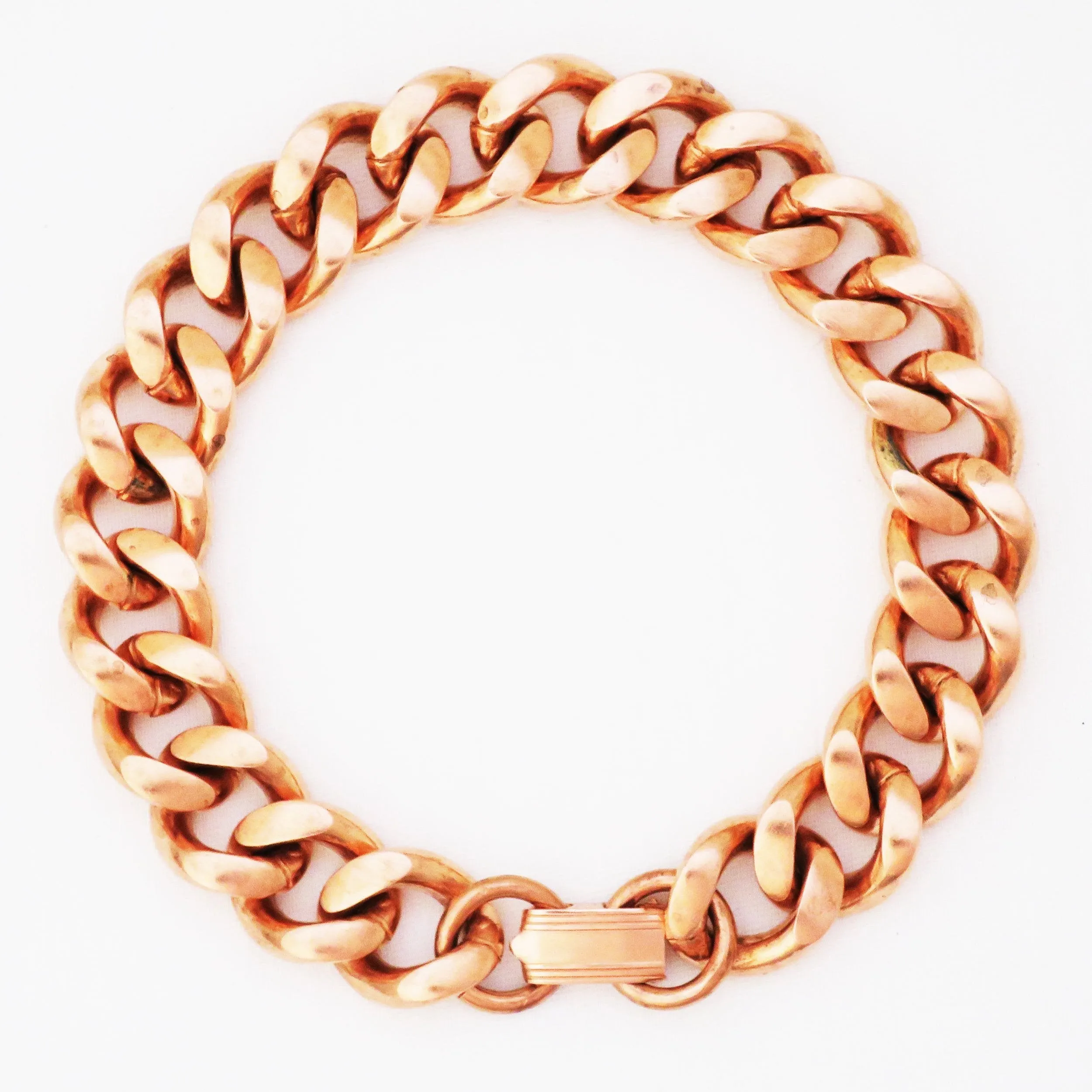 Copper Necklace Chain Set For Men Heavy Duty 18" Curb Chain Necklace And Matching Bracelet SET7918
