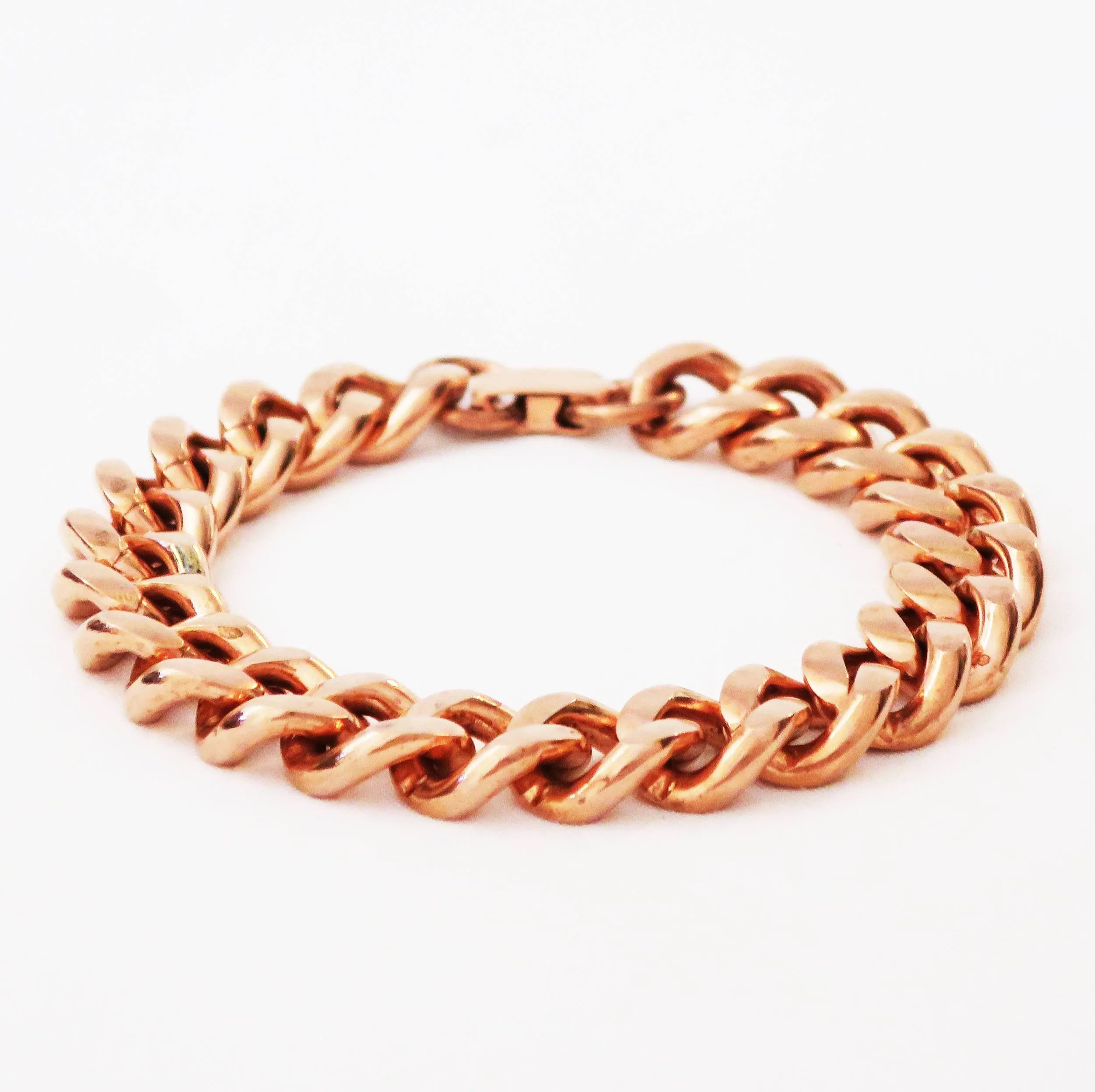Copper Necklace Chain Set For Men Heavy Duty 18" Curb Chain Necklace And Matching Bracelet SET7918