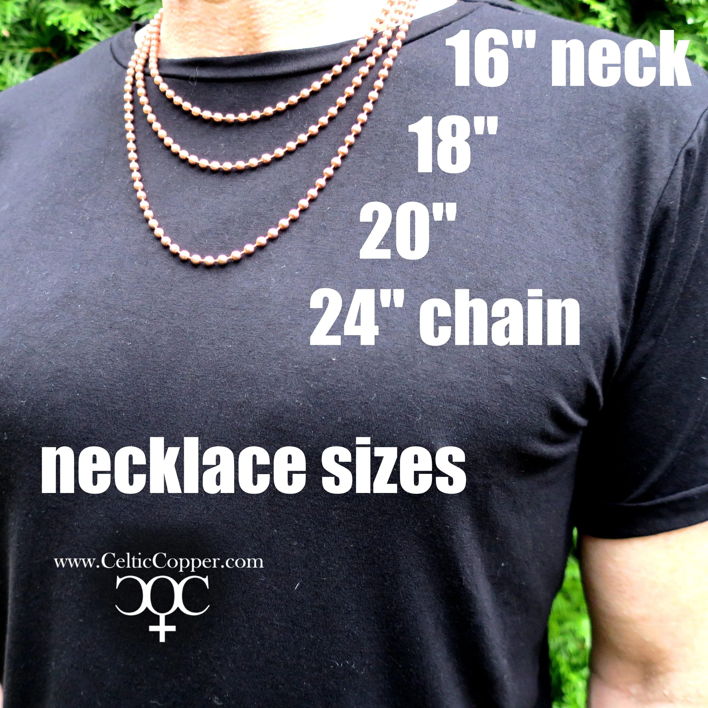 Copper Necklace Chain Set For Men Heavy Duty 18" Curb Chain Necklace And Matching Bracelet SET7918