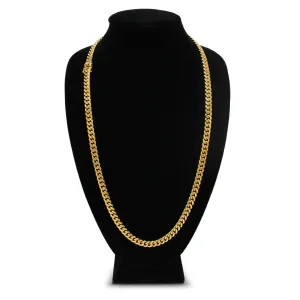 Cuban Link Chain 18K Gold Plated Curb Necklace 30" Stainless Steel Jewelry for Men