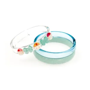 Cupcakes & Bows Glitter Blue Bangles Set -VAL24