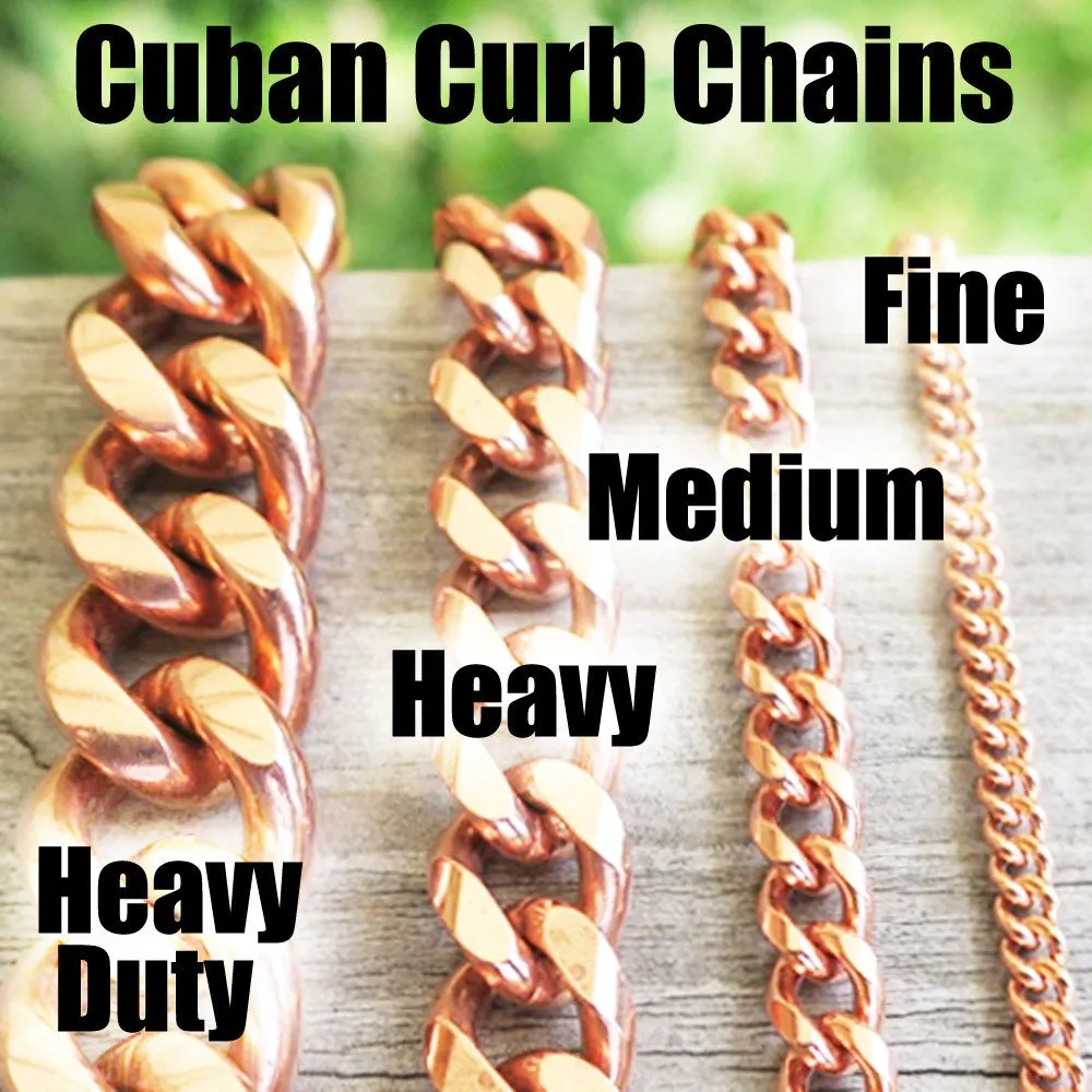 Custom Necklace Chain Cuban Curb Chain Necklace NC76M Heavy 10mm Copper Curb Chain Necklace Custom Size Chain