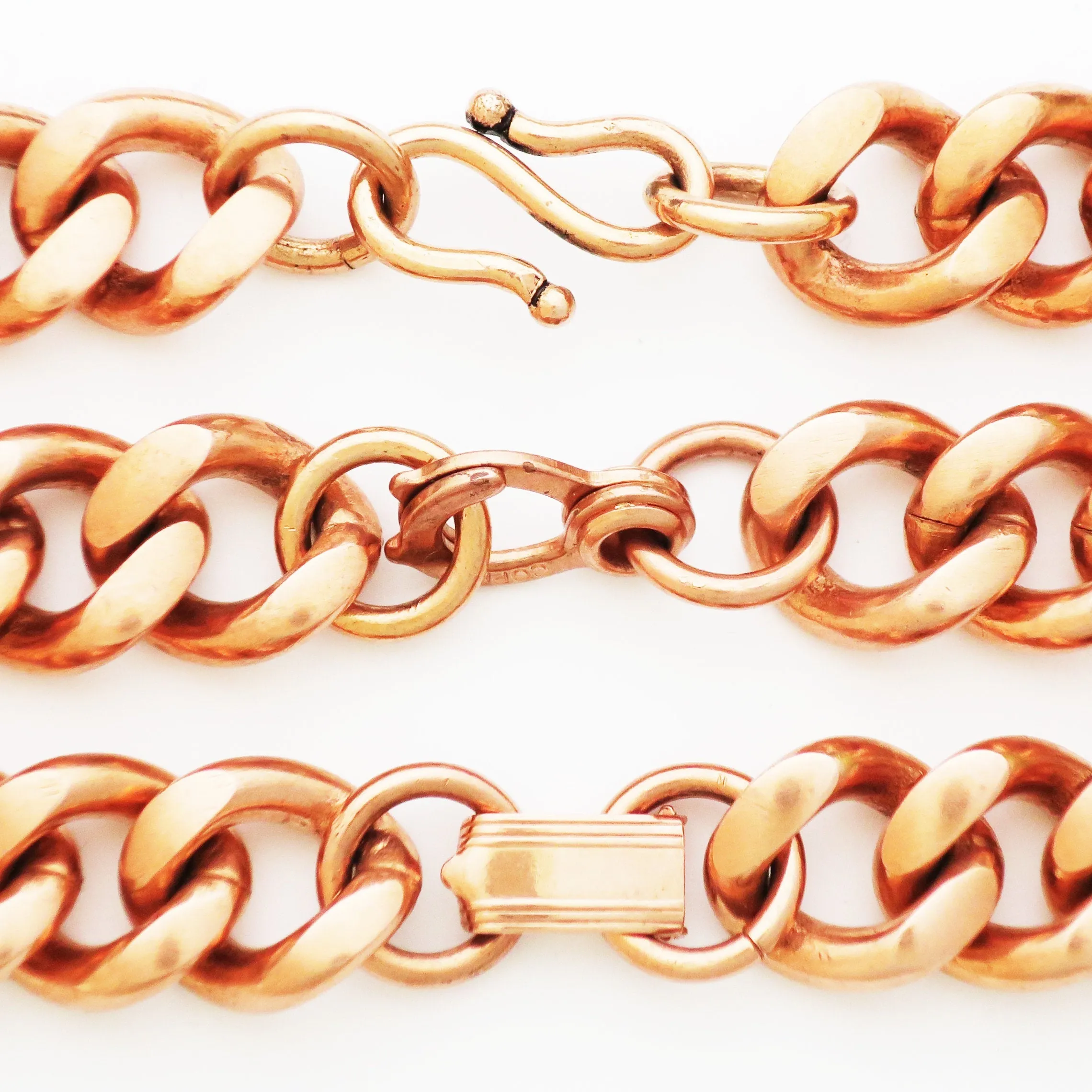 Custom Necklace Chain Cuban Curb Chain Necklace NC76M Heavy 10mm Copper Curb Chain Necklace Custom Size Chain