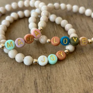 Custom Vintage Colorful Word Bracelet 6mm