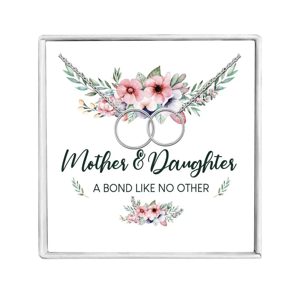 Daughter Love Script Necklace Greeting Card Boxed, Sterling Silver