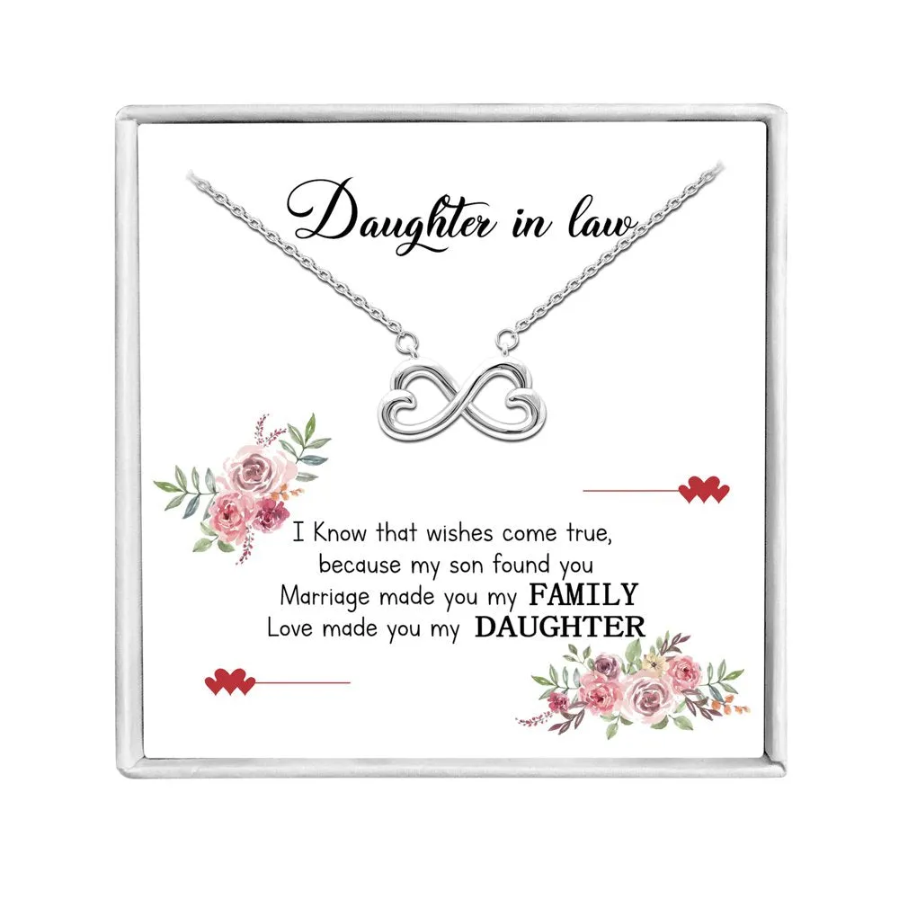 Daughter Love Script Necklace Greeting Card Boxed, Sterling Silver