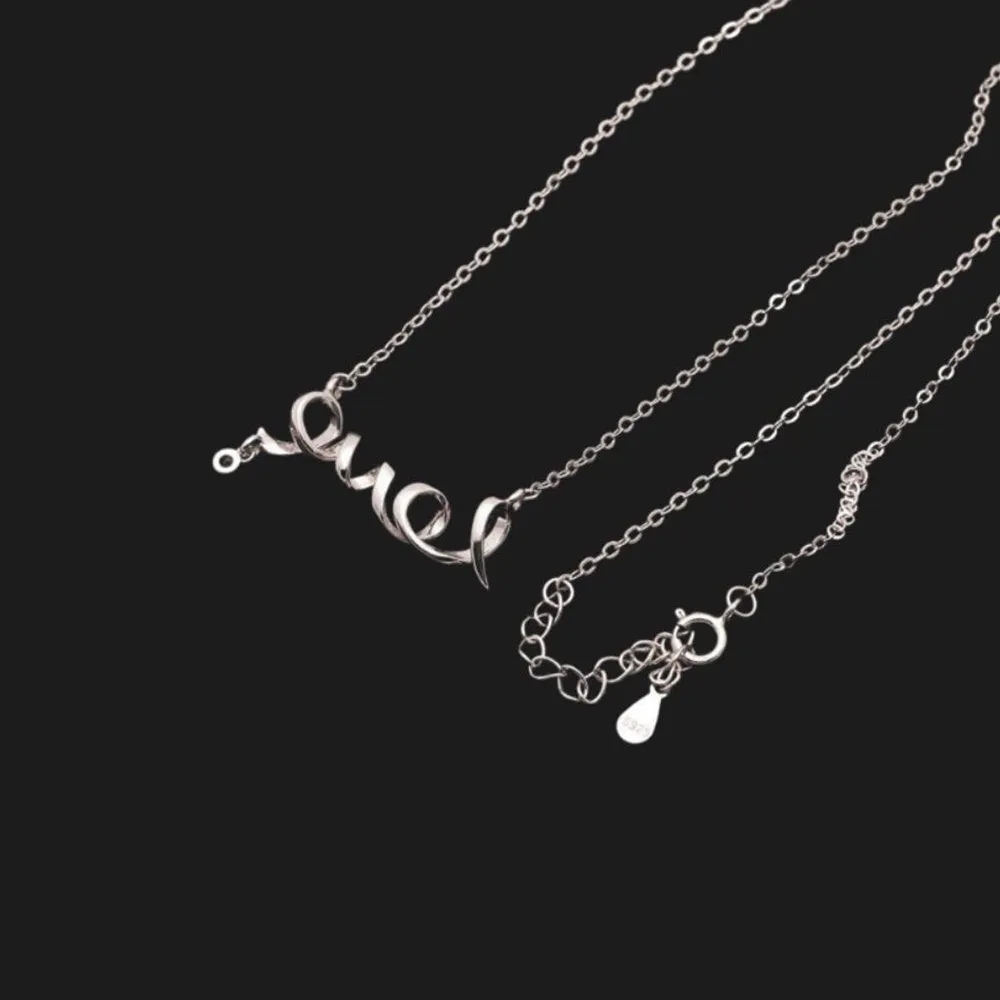 Daughter Love Script Necklace Greeting Card Boxed, Sterling Silver
