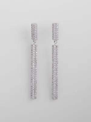 Diamante Elongated Drop Earrings