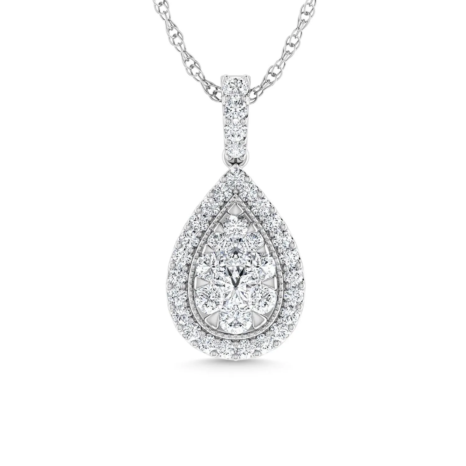 Diamond 1 Ct.Tw. Fashion Pendant in 14K White Gold