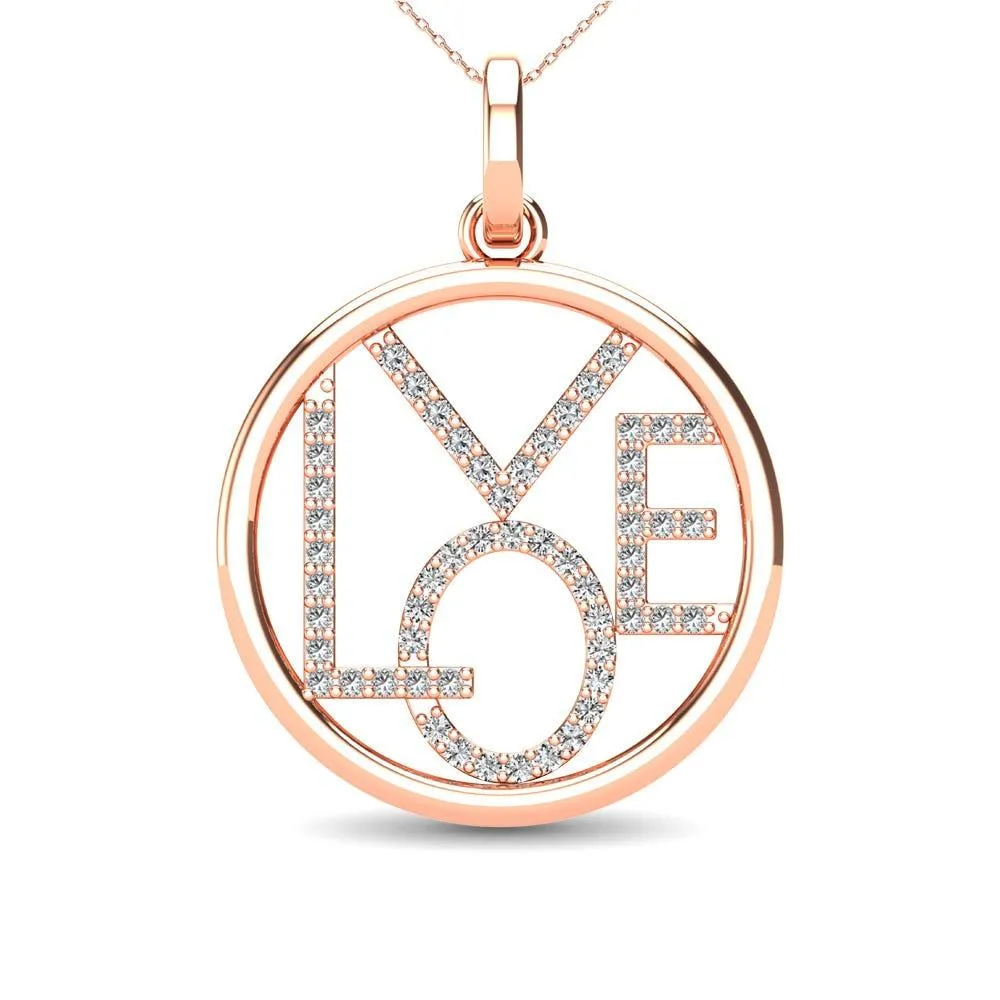 Diamond 1/10 Ct.Tw. LOVE Pendant in 10K Rose Gold